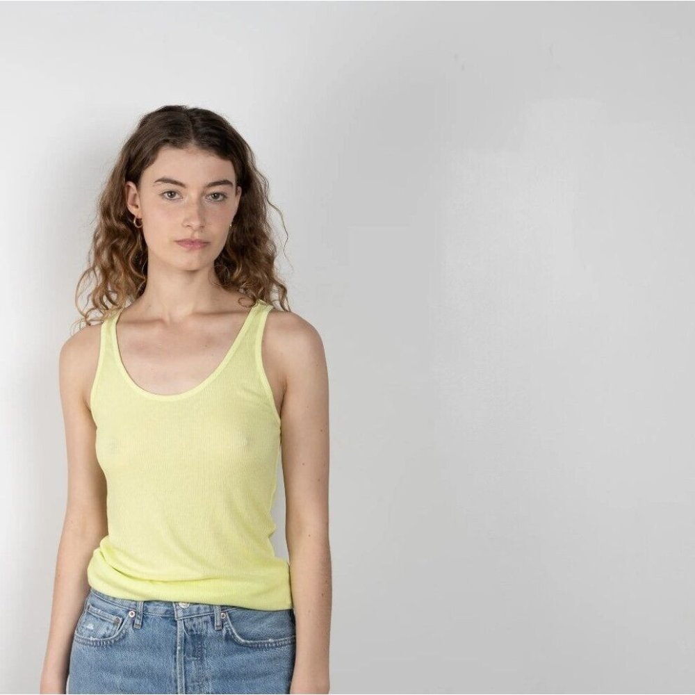 AGOLDE Karla Rib Tank Top in Parakeet